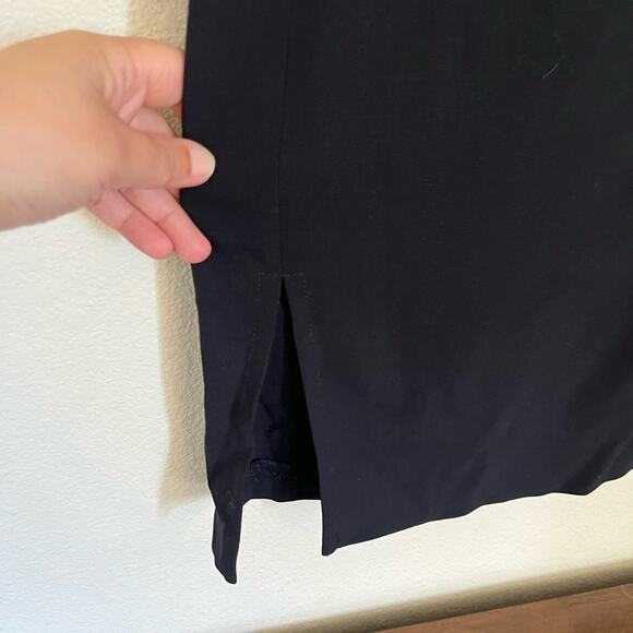 NWT Trixi Schober 100% wool black minimalist office shirt dress 3/4 sleeve sz 10 - Picture 6 of 15